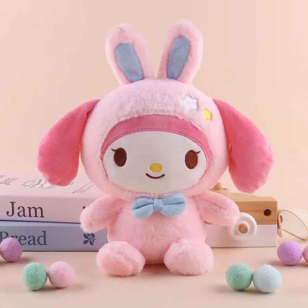 Peluche suave de Hello Kitty, Kuromi, Melody y Cinnamoroll