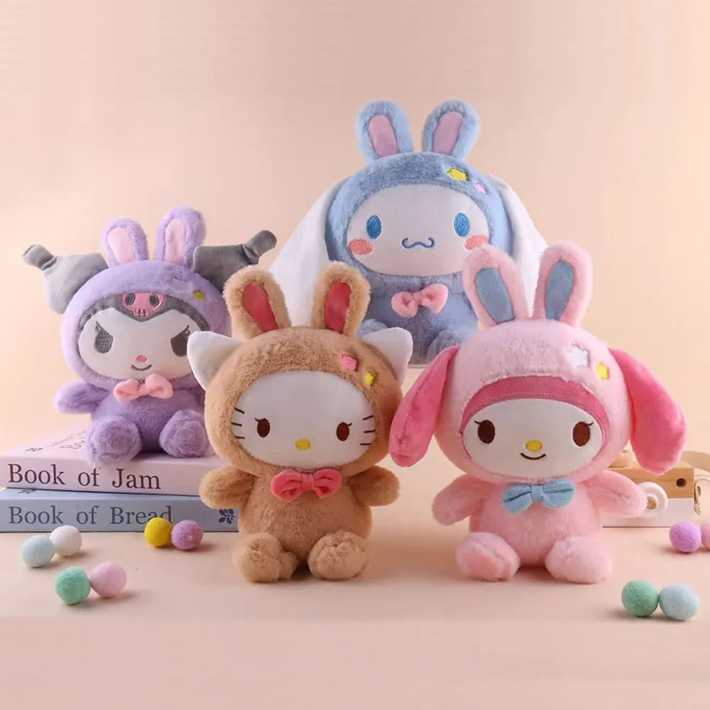Peluche suave de Hello Kitty, Kuromi, Melody y Cinnamoroll